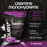 COURA Creatine Monohydrate 450g back view with nutritional information