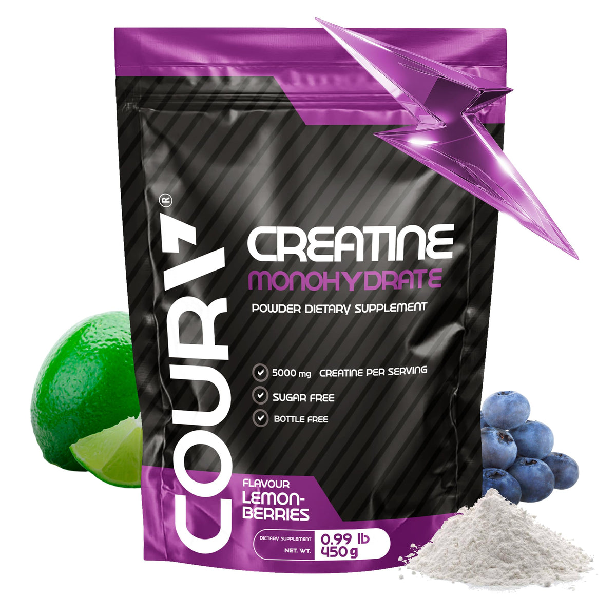COURA Creatine Monohydrate 450g container front view