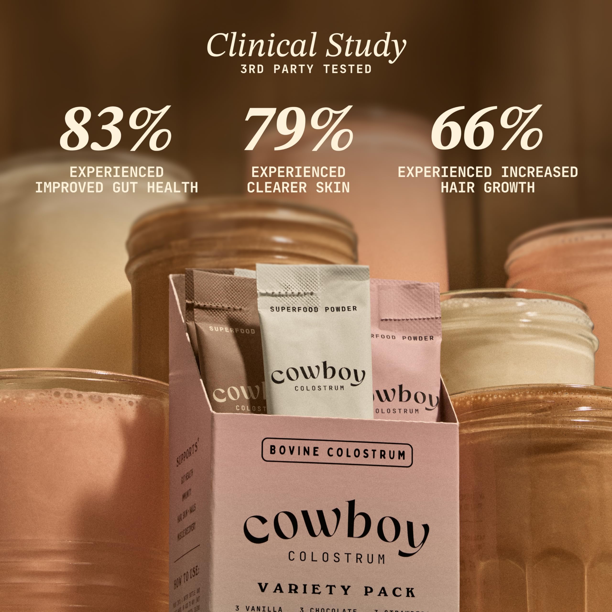 COWBOY COLOSTRUM Bovine Colostrum Powder 59g travel stick opened