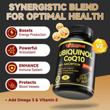 Cozynol CoQ10 Ubiquinol 300mg softgels on a wooden table