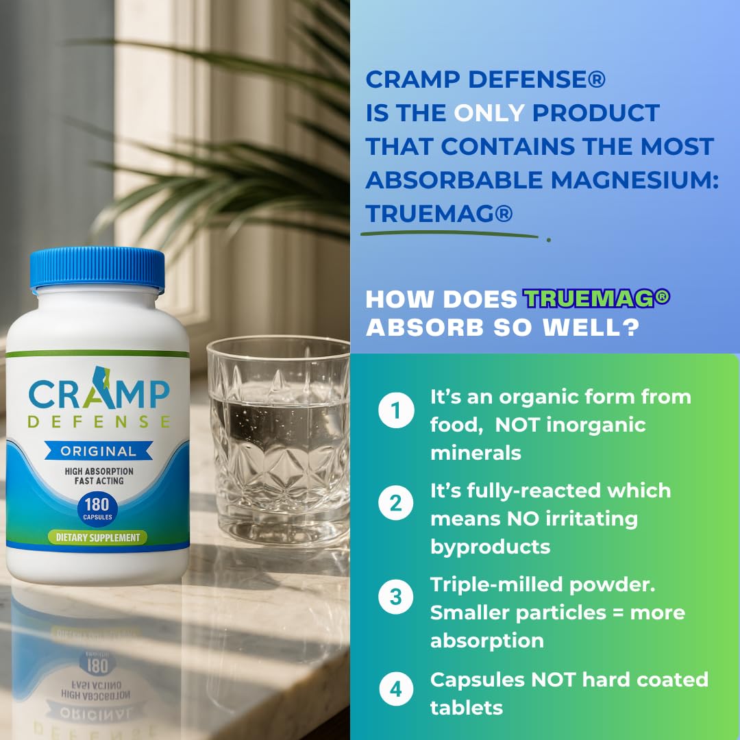 Cramp Defense magnesium supplement with measuring spoon