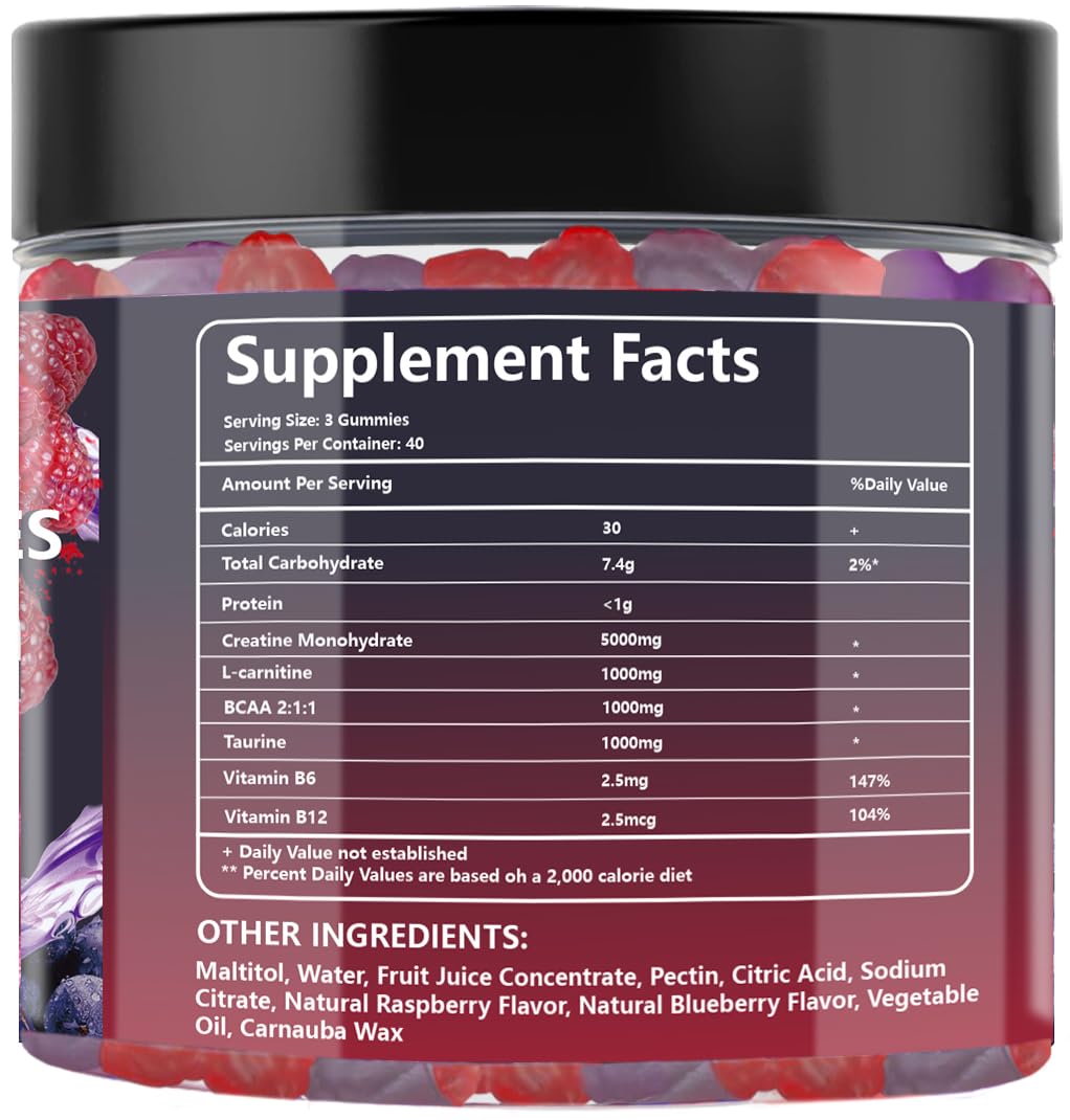 Crasye Creatine Gummies open bottle showing gummies inside