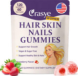 Crasye Hair Skin Nails Gummies front view packaging with strawberry flavour