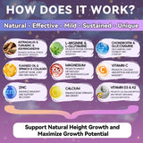 Crasye Height Growth Gummies back packaging with ingredients