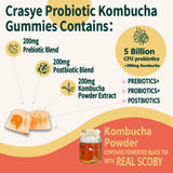 Crasye Probiotic Kombucha Gummies close-up of a single gummy