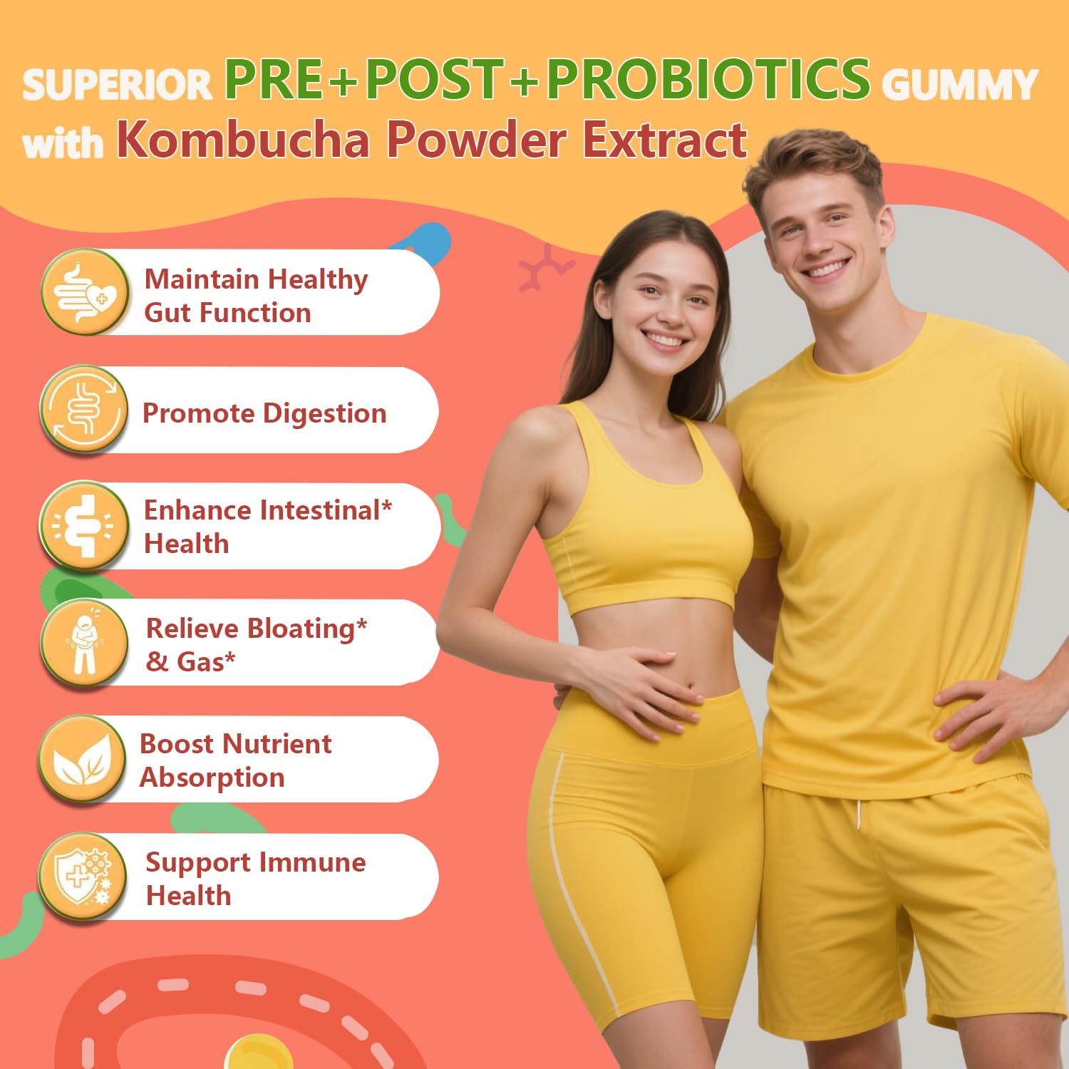 Crasye Probiotic Kombucha Gummies displayed with other health supplements