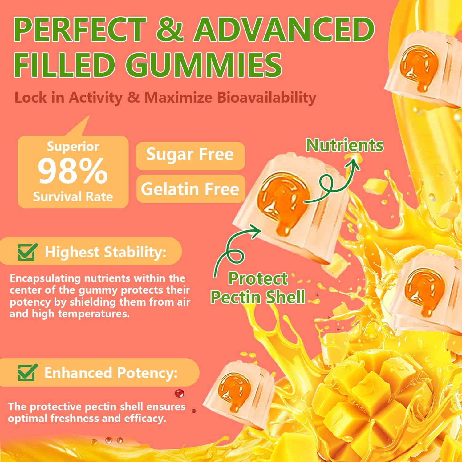 Crasye Probiotic Kombucha Gummies opened showing gummies inside