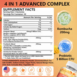 Crasye Probiotic Kombucha Gummies side view with nutritional information