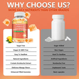 Crasye Probiotic Kombucha Gummies with a glass of water