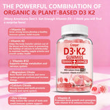 Crasye Vitamin D3 + K2 Gummies back view with nutritional information