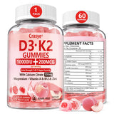 Crasye Vitamin D3 + K2 Gummies front view packaging