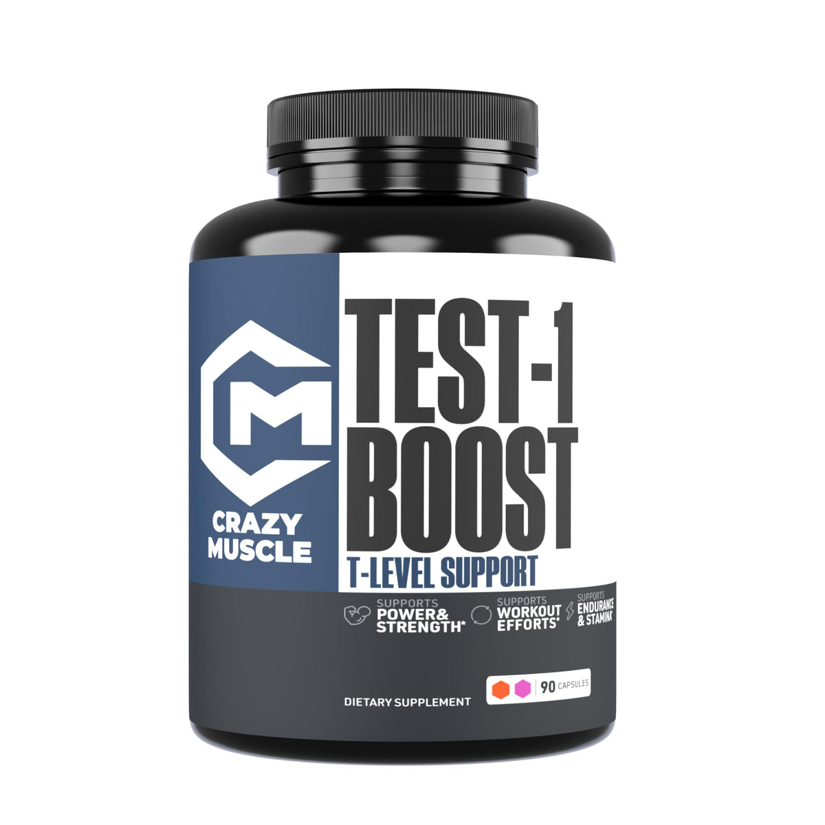 Crazy Muscle BCAA Capsules 90 count front view