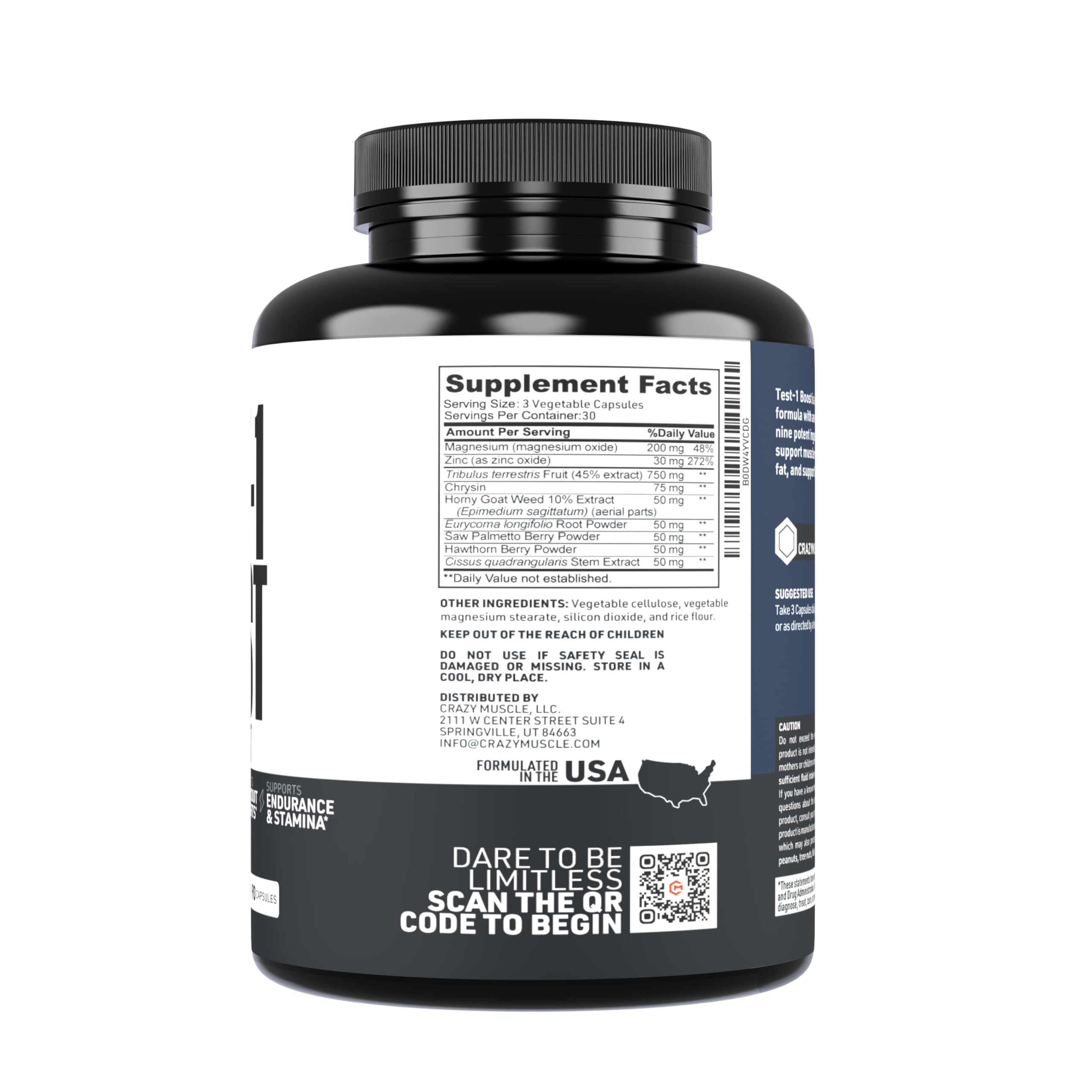 Crazy Muscle BCAA Capsules packaging details