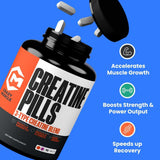 Crazy Muscle Creatine Monohydrate 3X Blend Tablets bottle with label