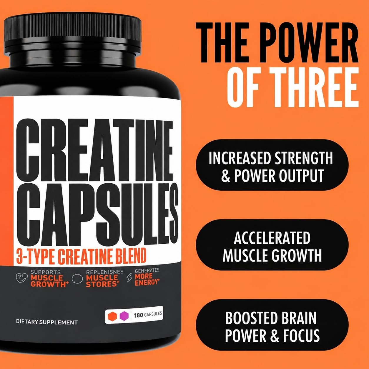 Crazy Muscle Creatine Monohydrate bottle with label