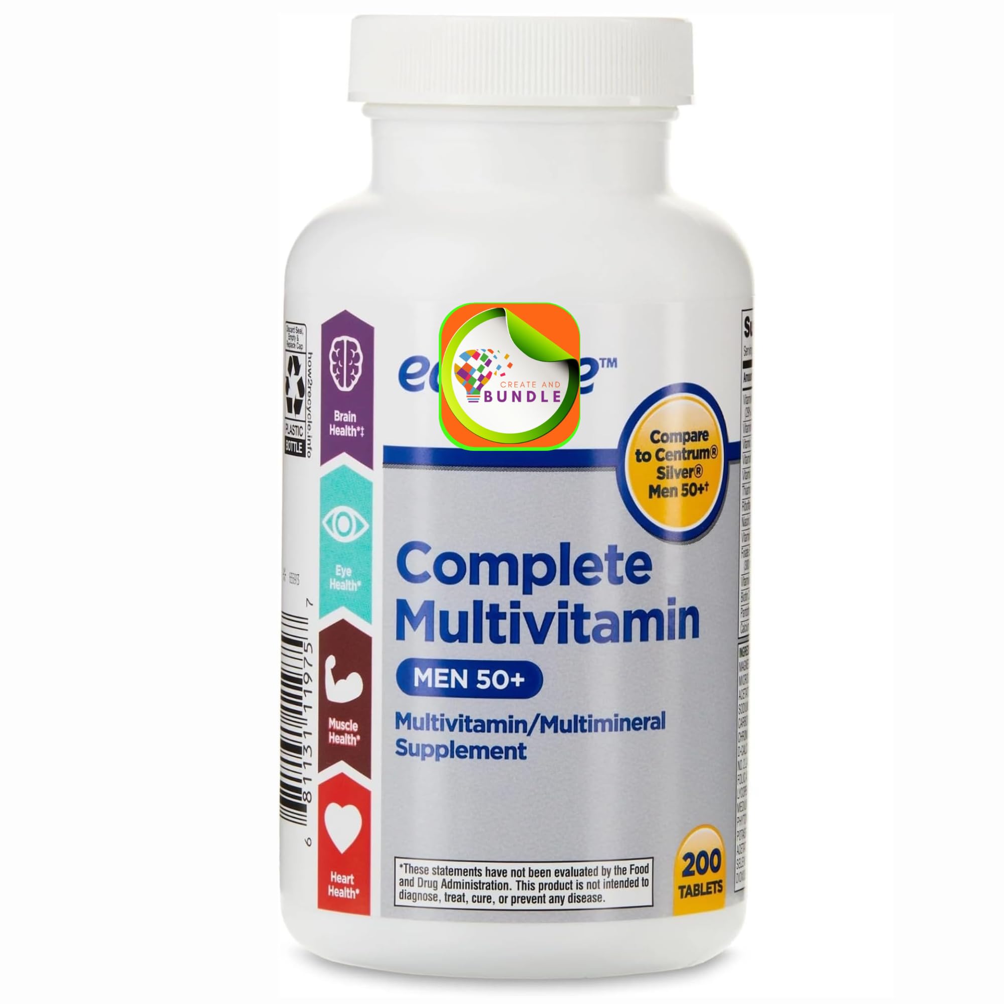 Create and Bundle Complete Multivitamin 50 Plus 90 Tablets front view