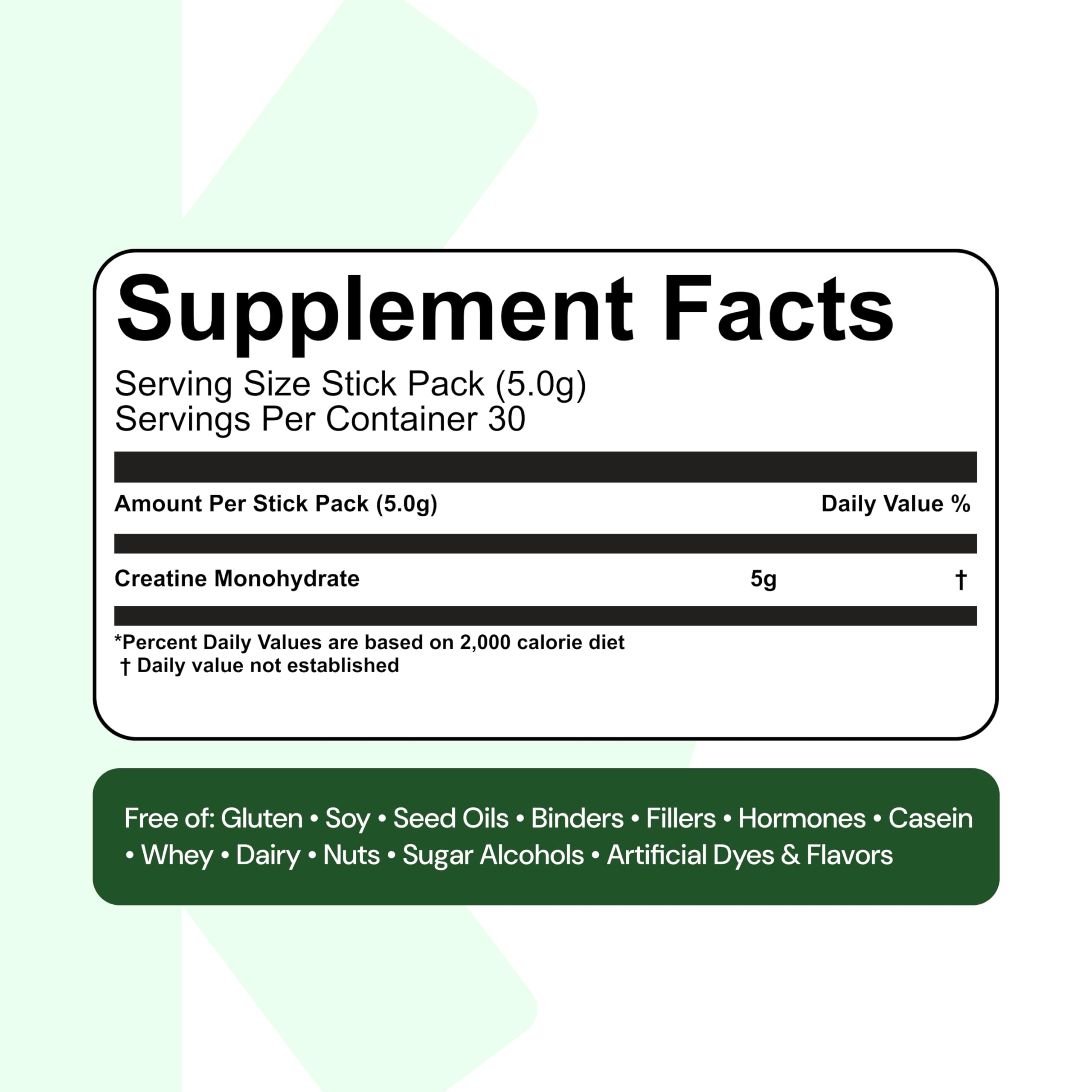 Create Creatine Monohydrate 5g stick pack on a table