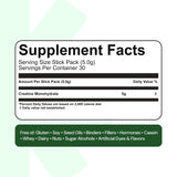 Create Creatine Monohydrate 5g stick pack on a table