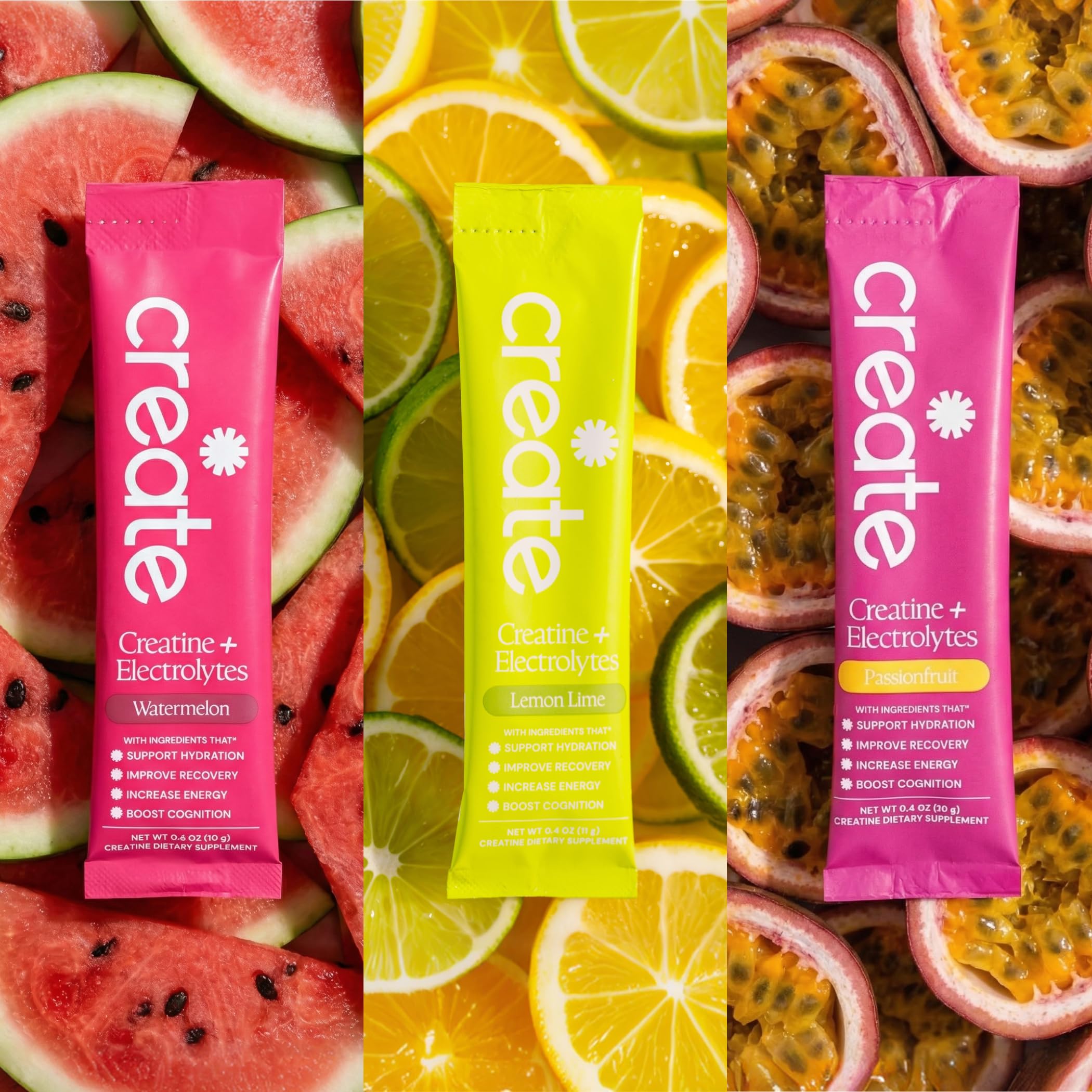 Create Creatine Monohydrate 5g stick pack on gym bench