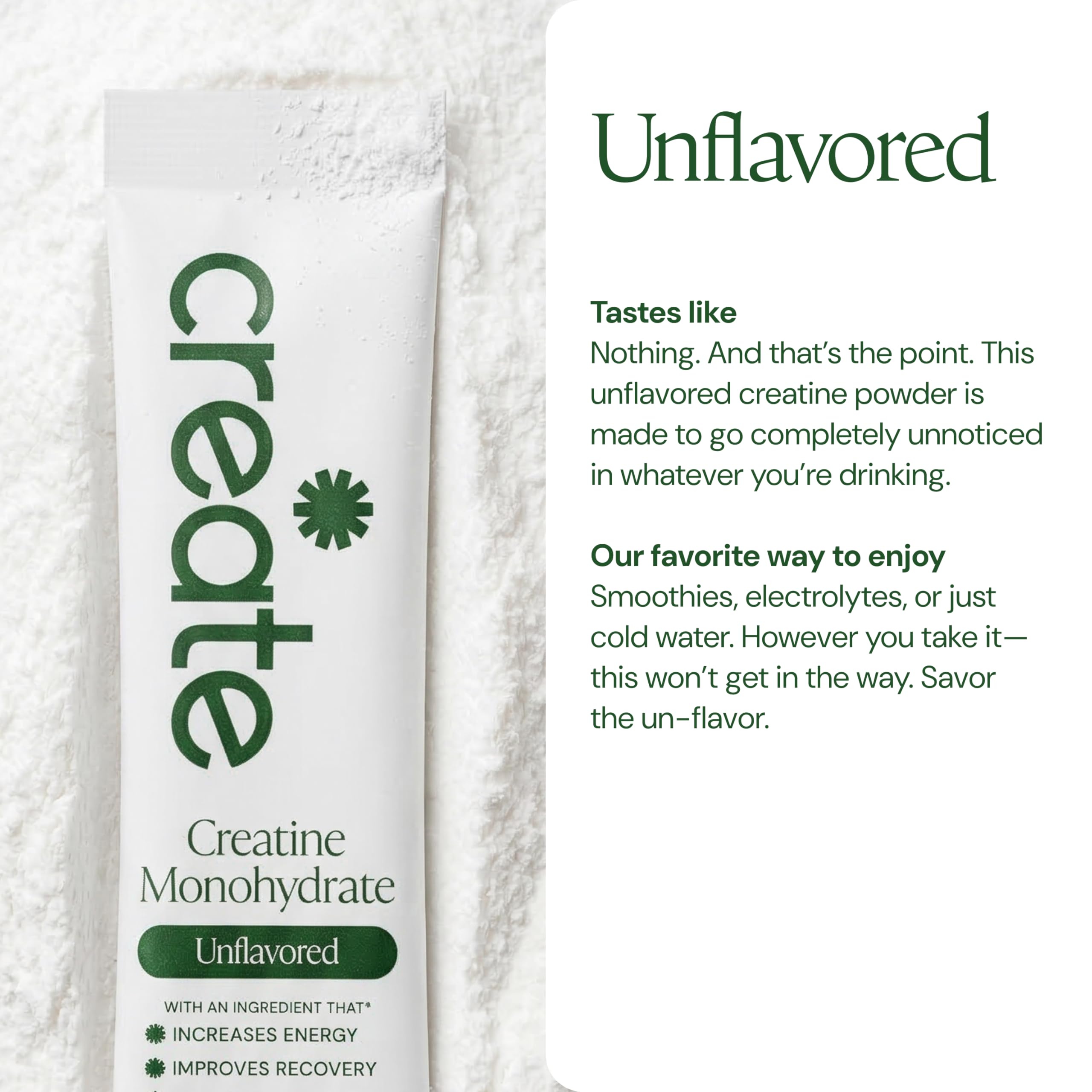 Create Creatine Monohydrate 5g stick pack side view