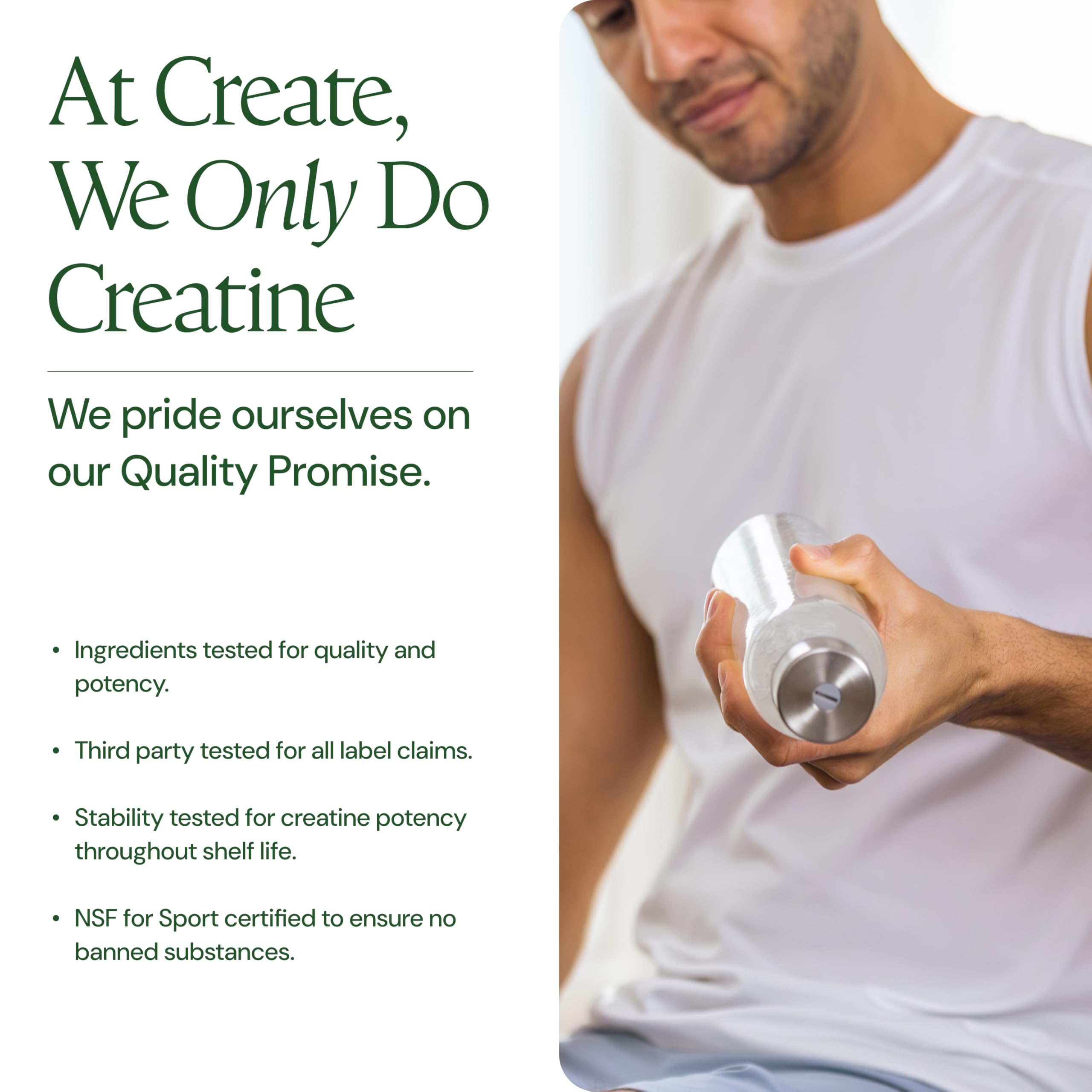 Create Creatine Monohydrate 5g stick pack with ingredients