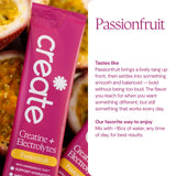 Create Creatine Monohydrate 5g Tropical Passion Fruit stick pack back view
