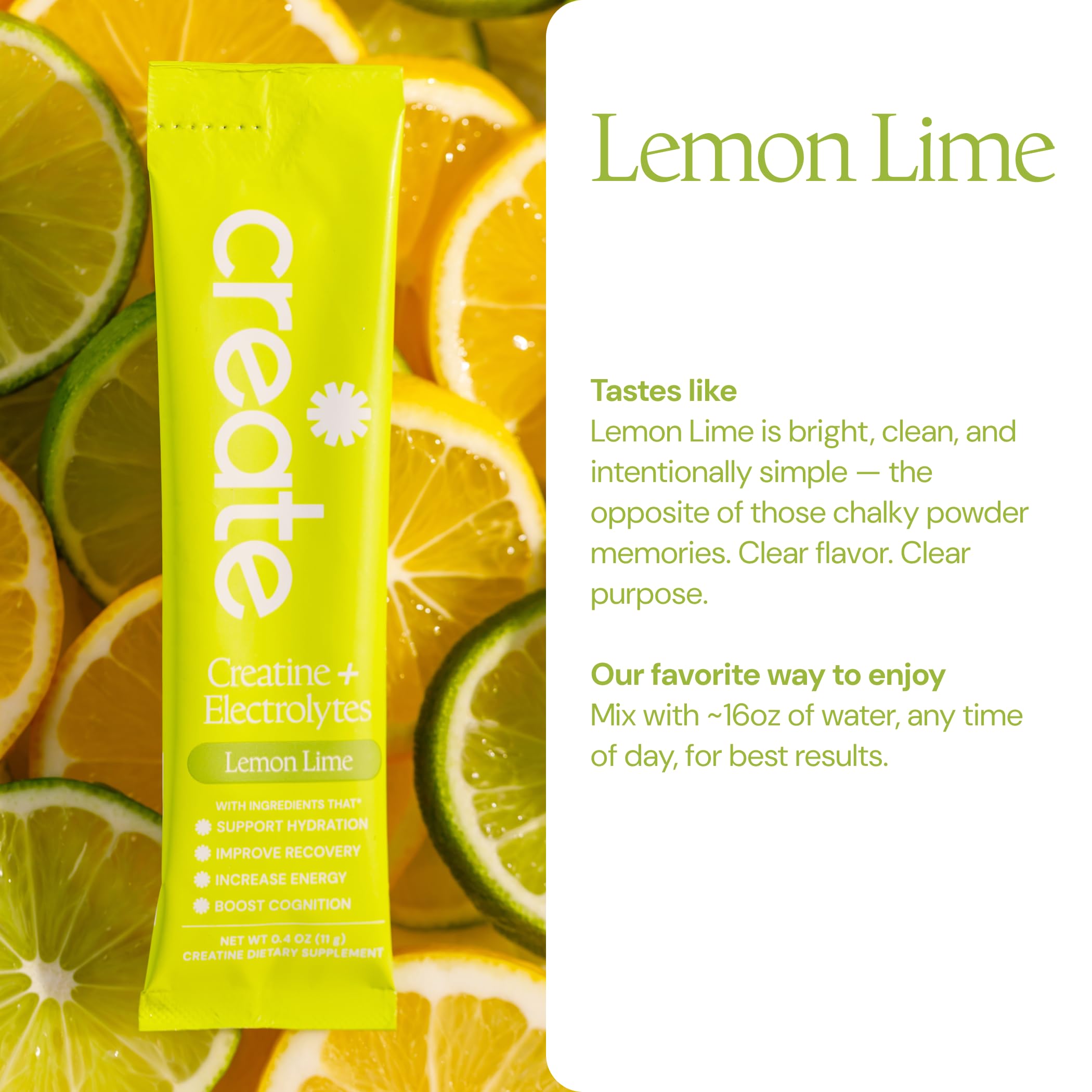Create Creatine Monohydrate + Electrolyte Complex stick pack back view