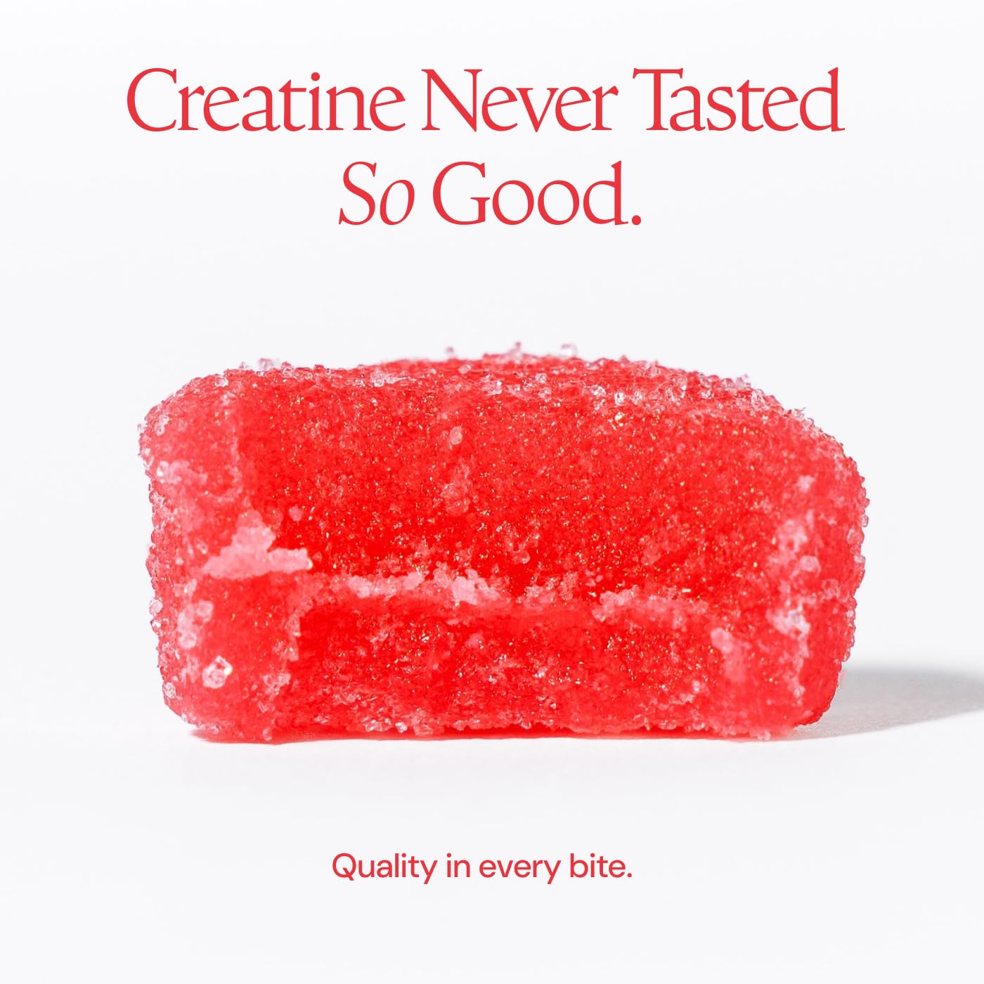 Create Vegan Creatine Gummies displayed with a measuring scoop