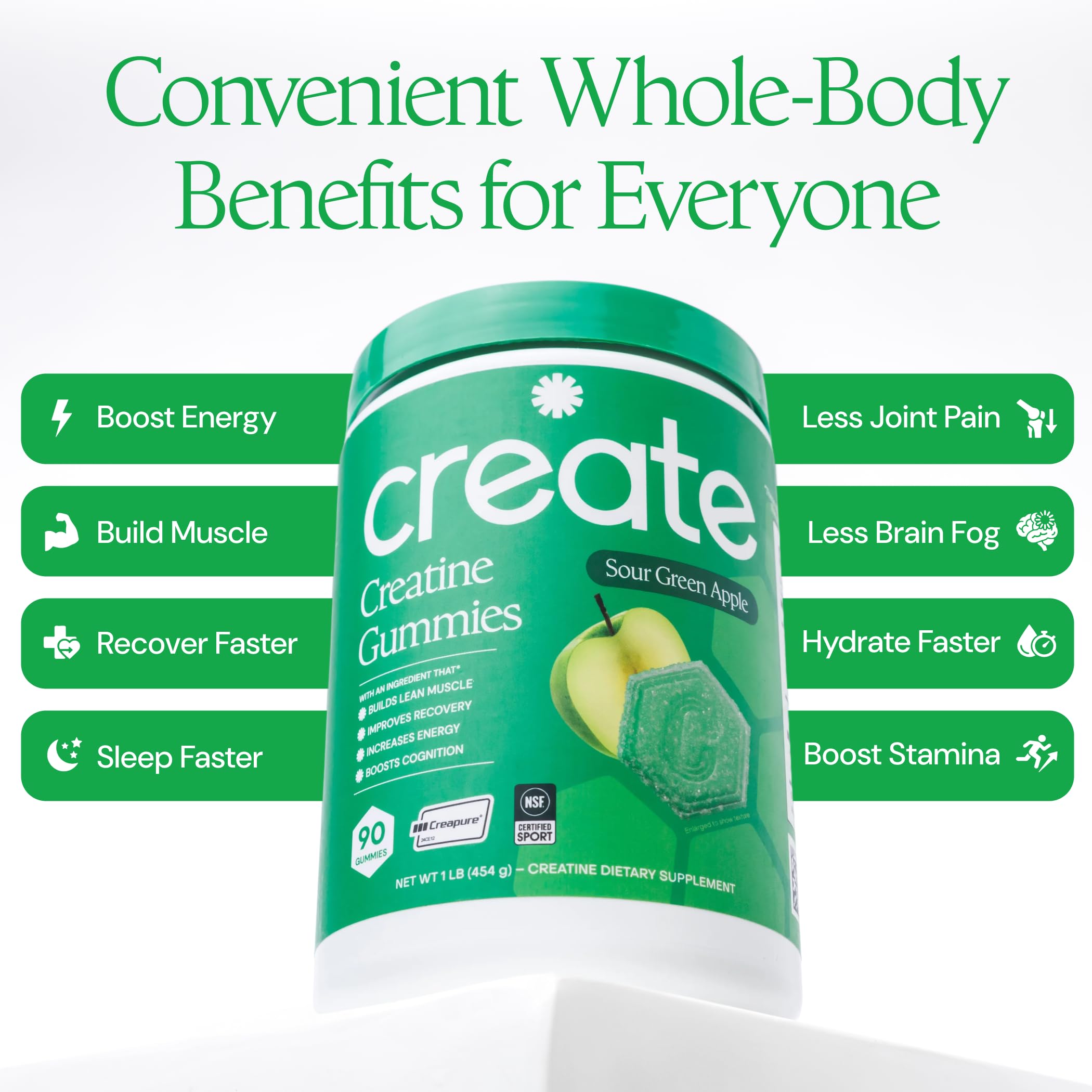 Create Vegan Creatine Gummies nutritional information