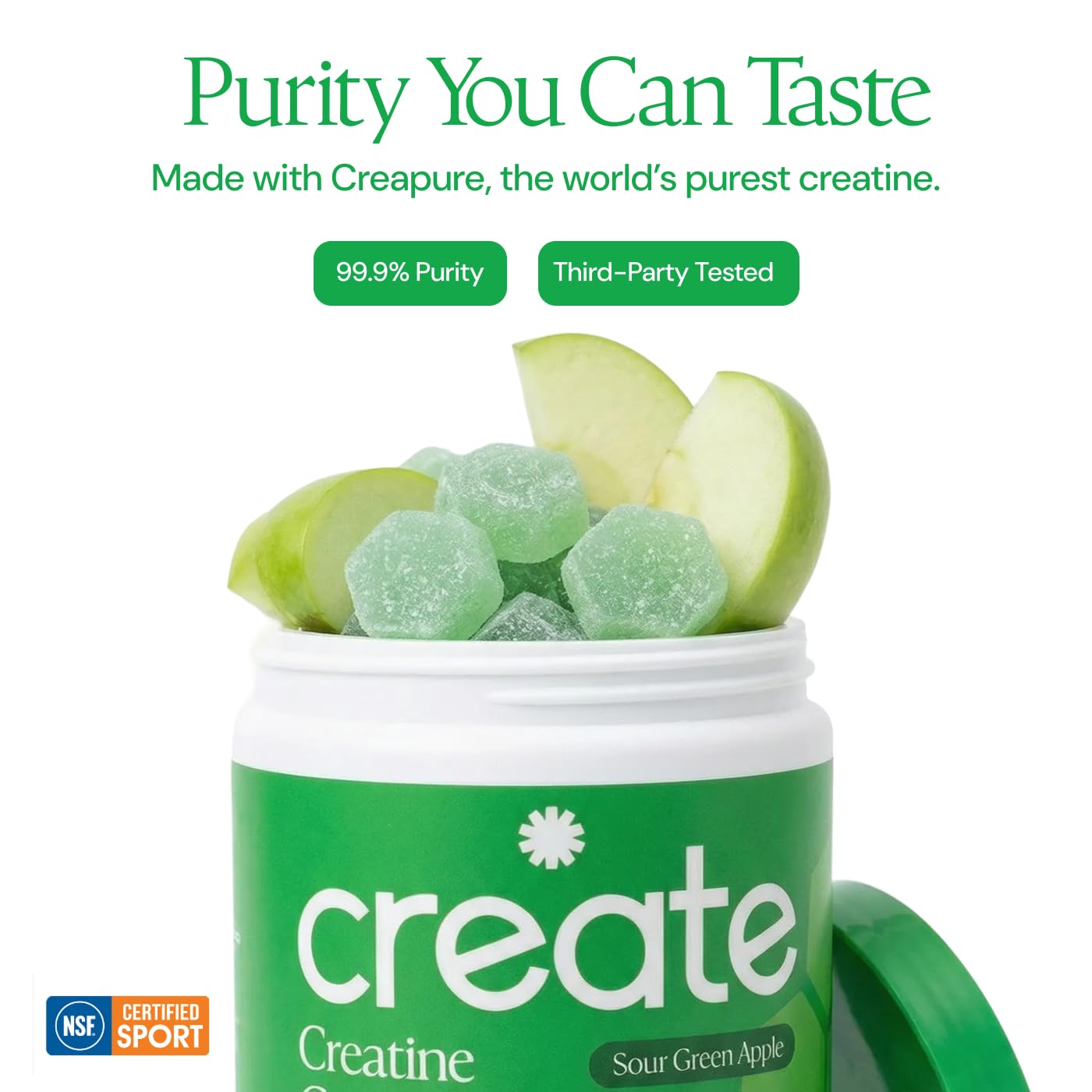 Create Vegan Creatine Gummies open packaging