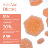 Create Vegan Creatine Gummies scattered on a surface