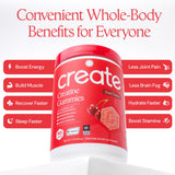 Create Vegan Creatine Gummies side view of the container