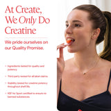 Create Vegan Creatine Gummies with a hand holding a gummy