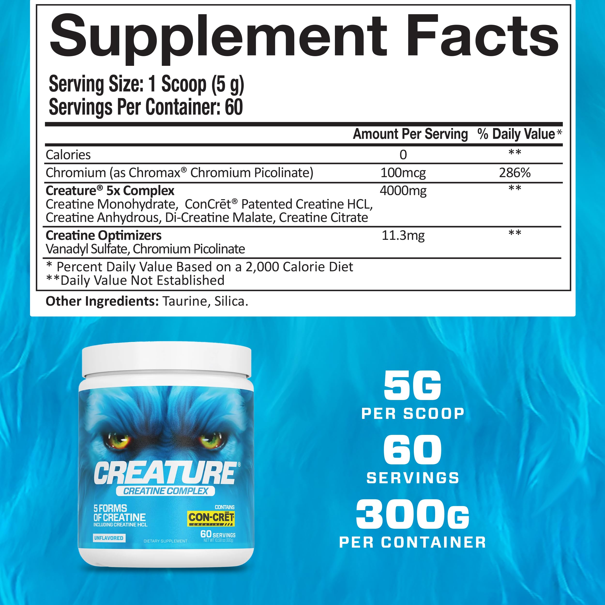 CREATURE Creatine Powder 340g side view