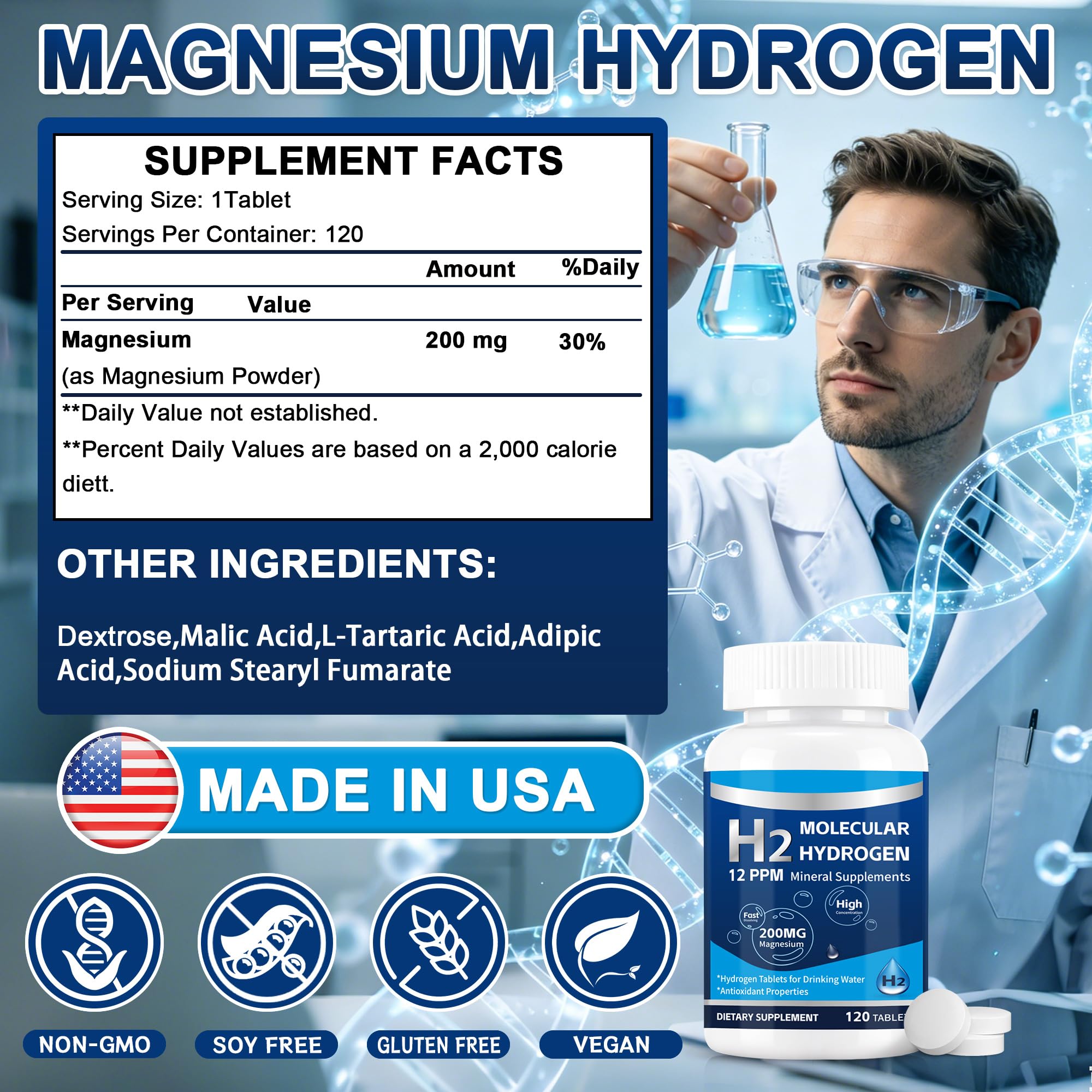 Crobirware Hydrogen-Rich Water Tablets side view packaging