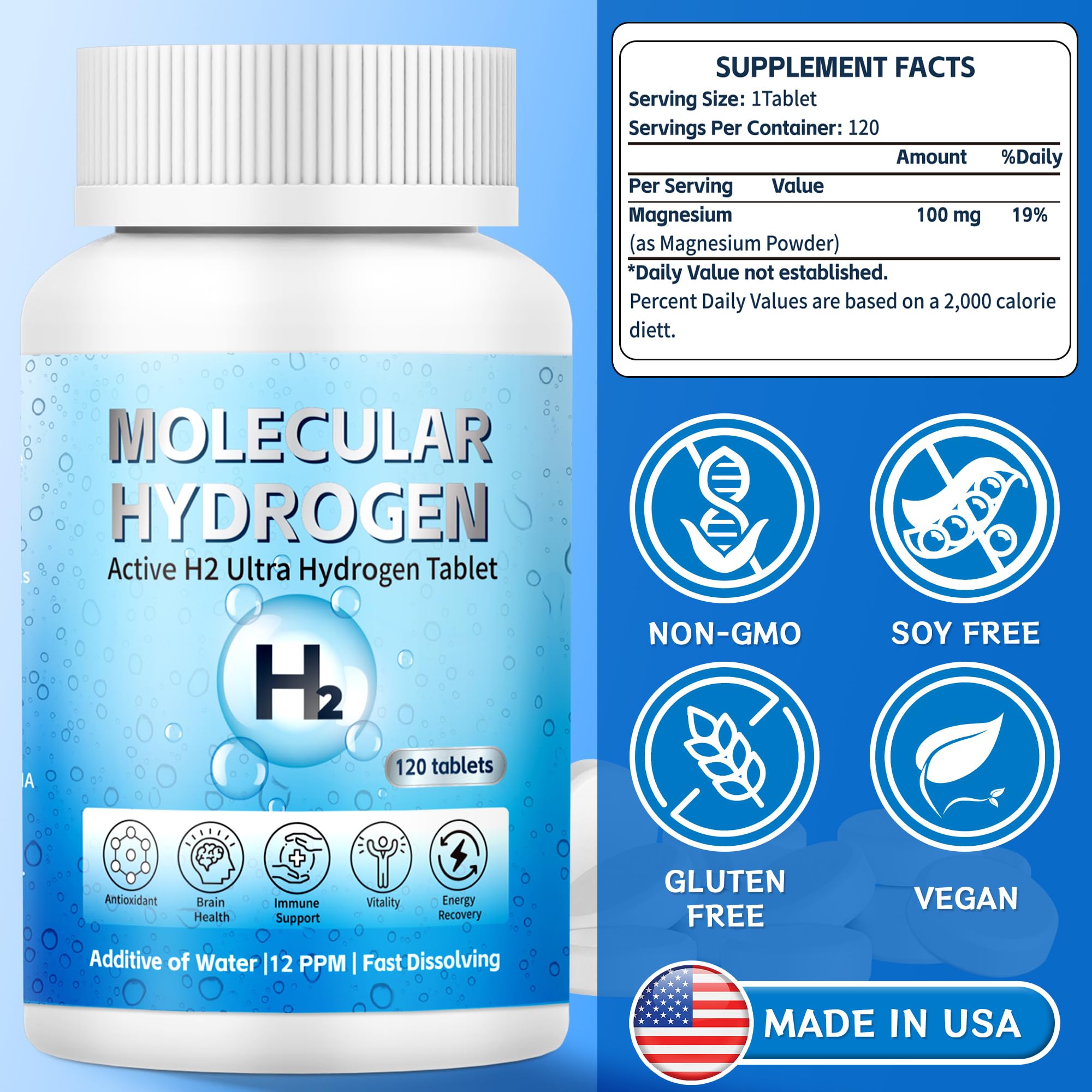 Crobirware Magnesium Hydrogen Tablets close-up of tablet