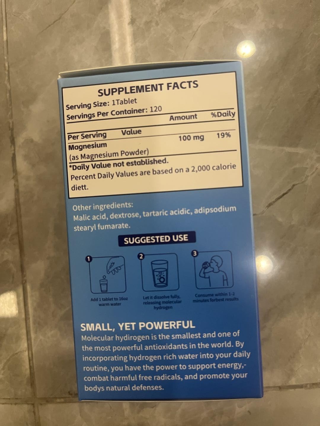 Crobirware Magnesium Hydrogen Tablets packaging details
