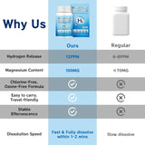 Crobirware Magnesium Hydrogen Tablets with a glass of water