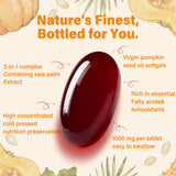 Crobirware Pumpkin Seed Oil & Saw Palmetto softgels bottle side view