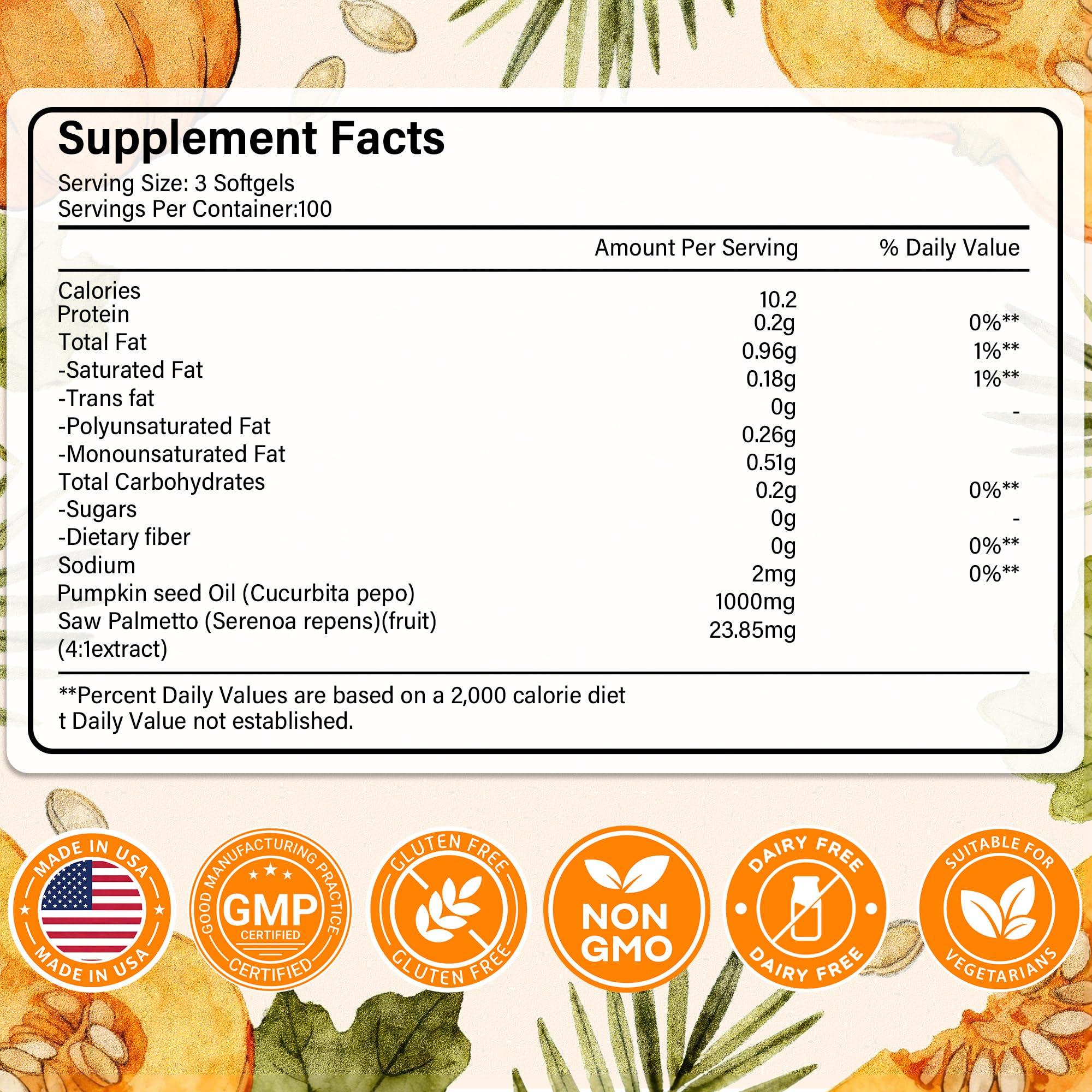 Crobirware Pumpkin Seed Oil & Saw Palmetto softgels in hand