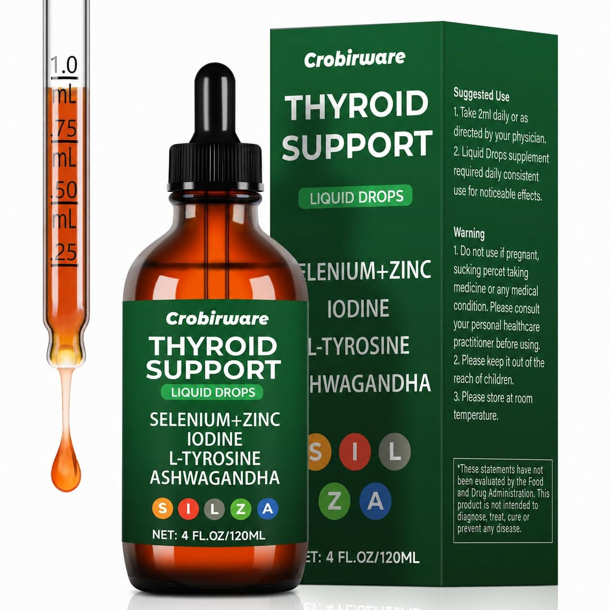 Crobirware Thyroid Extracts 4-in-1 Complex 120ml front view