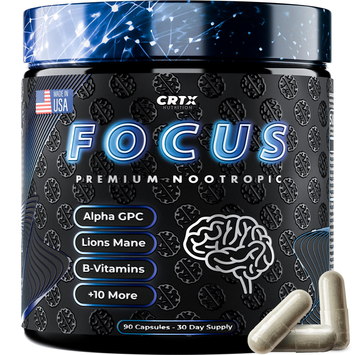 CRTX Nutrition Focus Cognitive Supplement front view