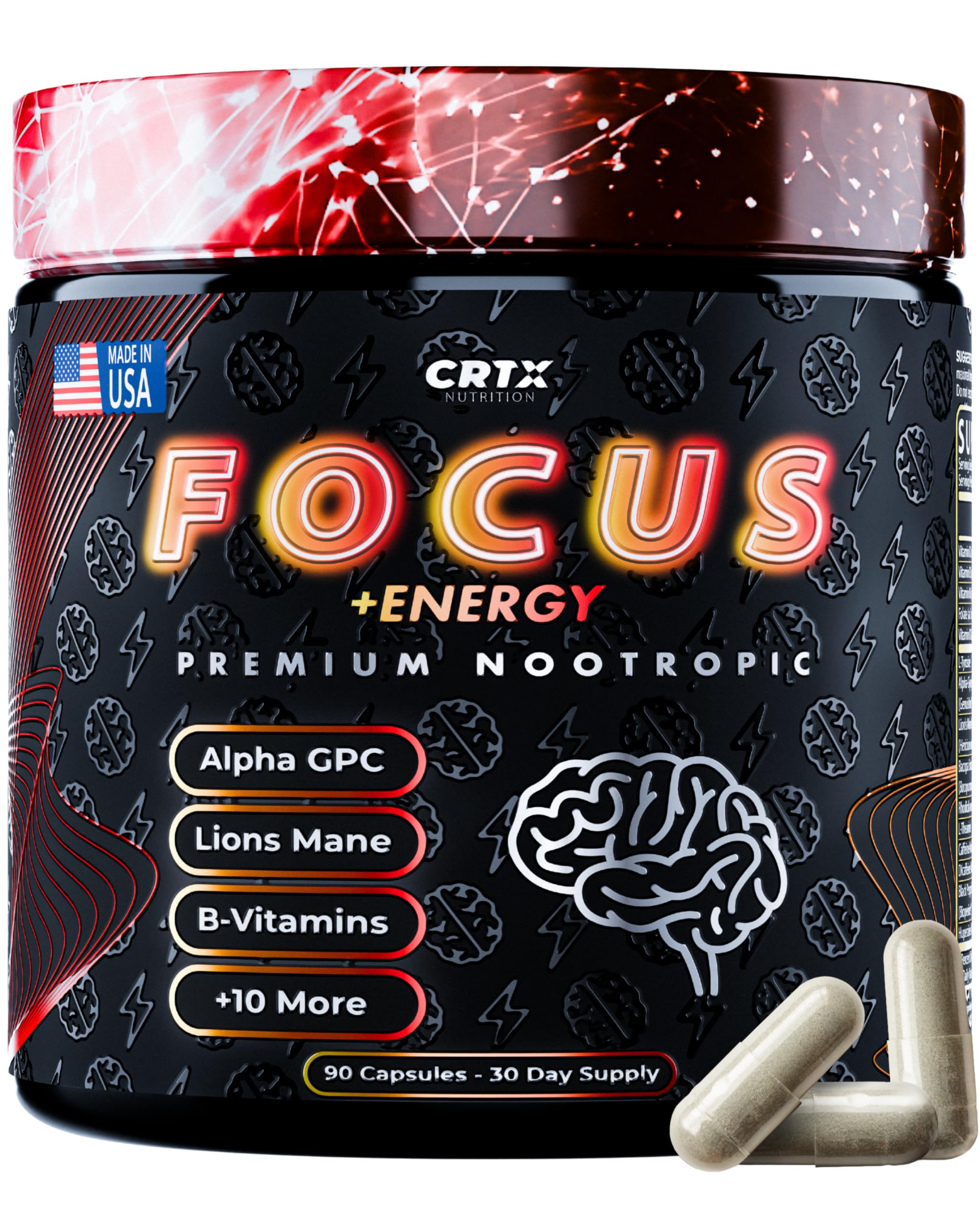 CRTX Nutrition Focus Cognitive Supplement front view