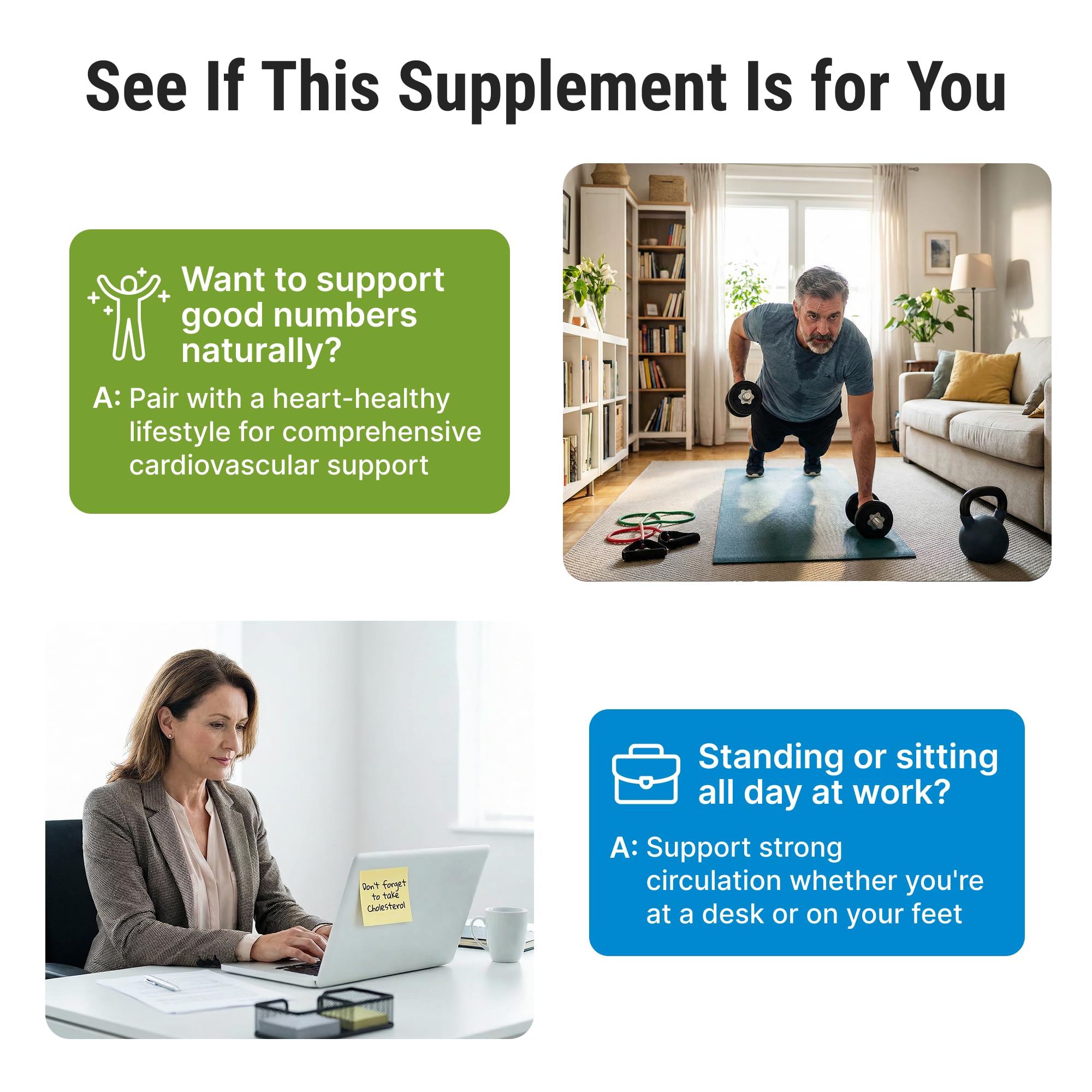 CRYSTAL PEAKS NUTRITION Cholesterol Support Capsules on a wooden table