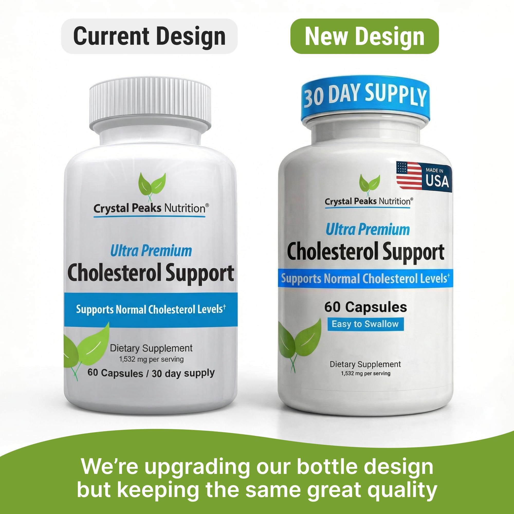 CRYSTAL PEAKS NUTRITION Cholesterol Support Capsules side view