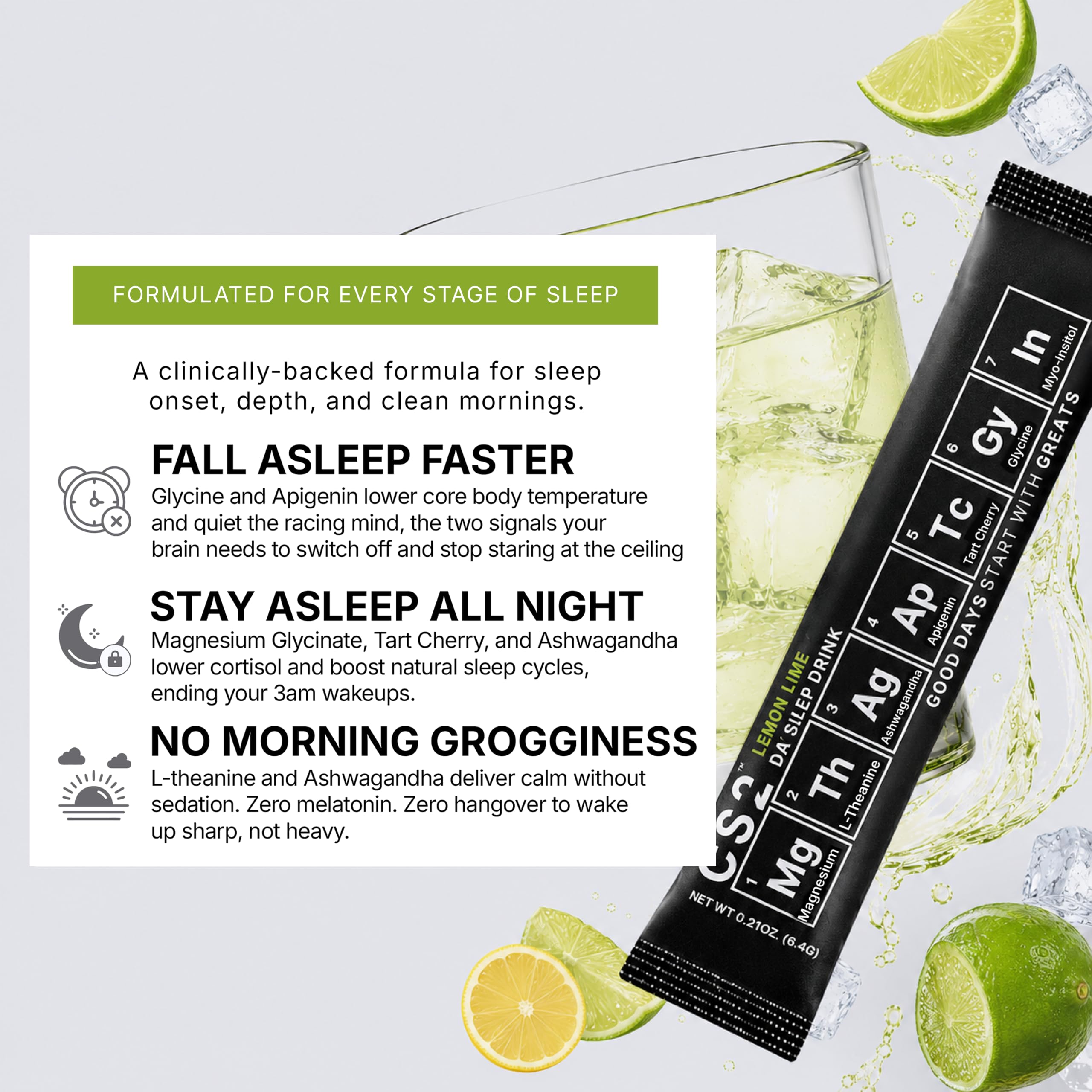 CS2 Drink Mix Lemon Lime stick pack close-up