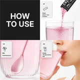 CS2 Sleep Drink Mix stick pack with a glass of water and berries