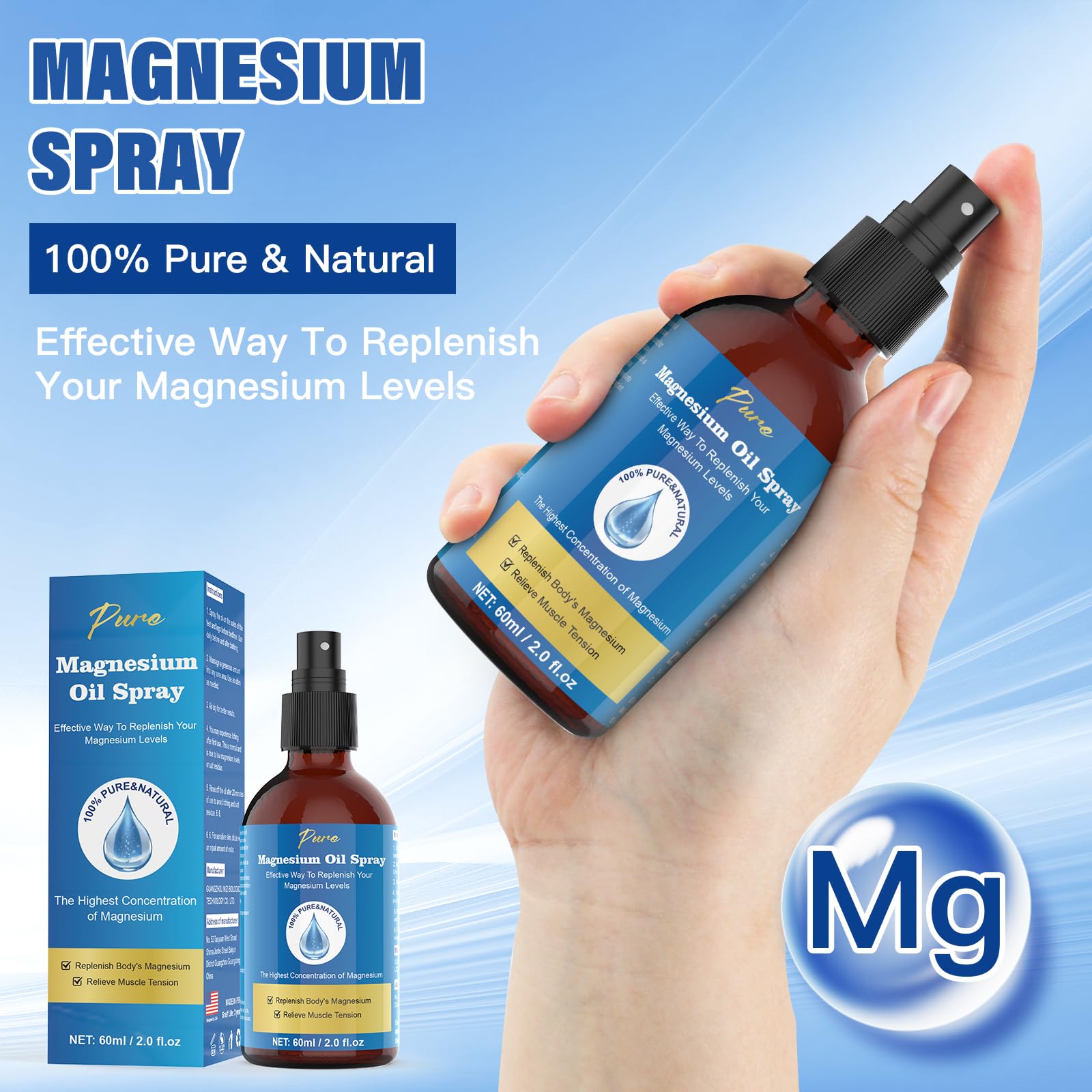 CtoCone Magnesium Oil Spray 100ml side view