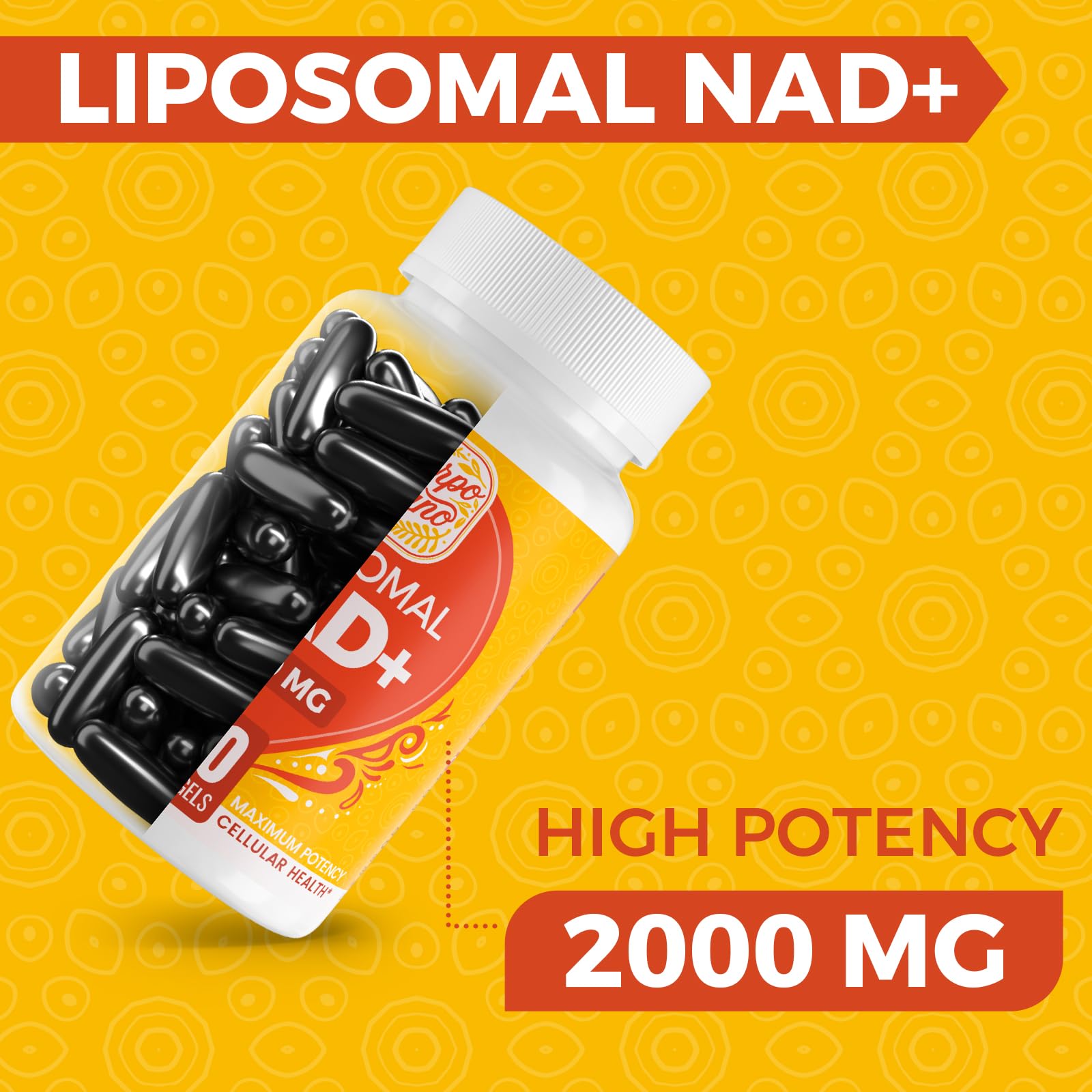 Cuerpo Sano NAD+ 2000mg Supplement Capsules back view