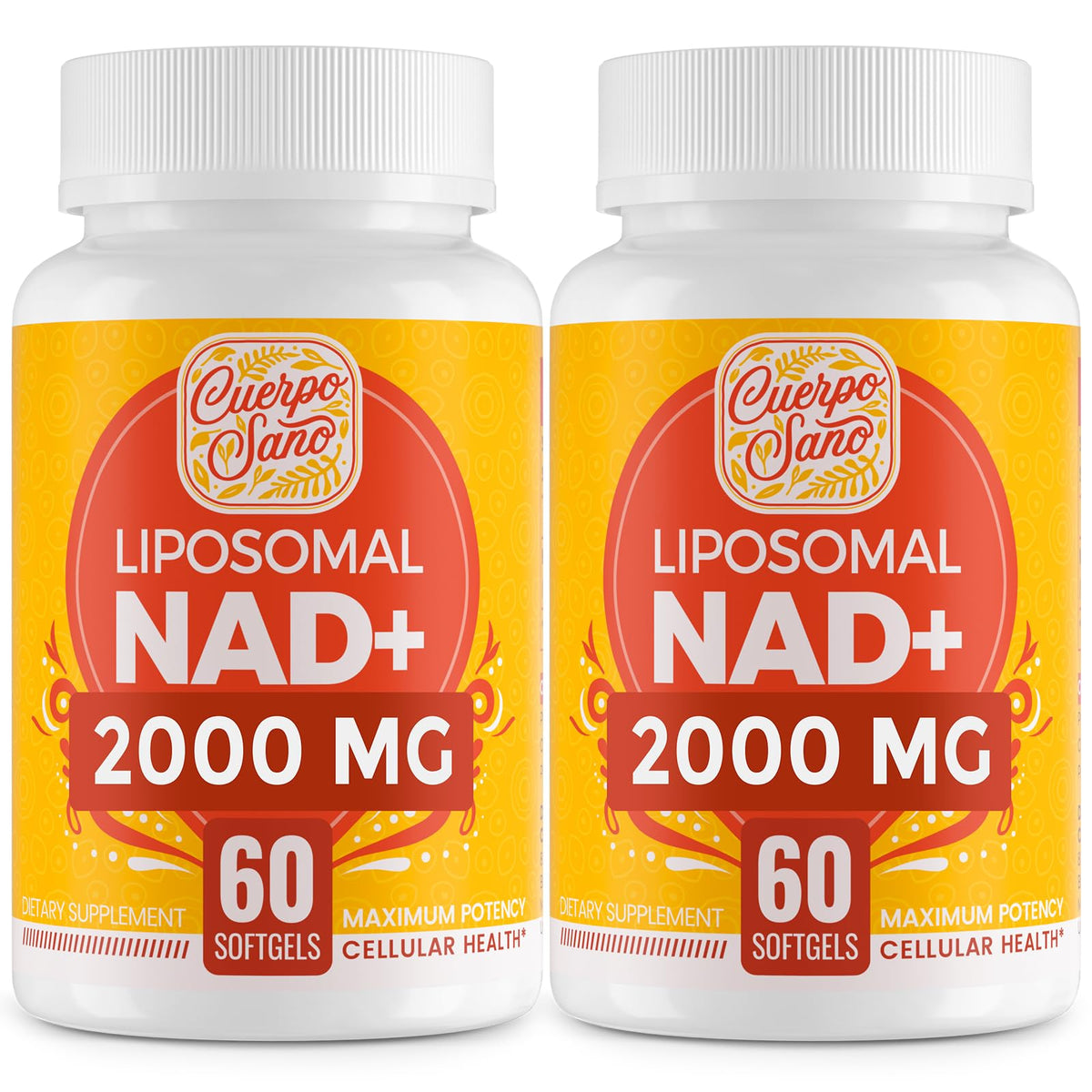 Cuerpo Sano NAD+ 2000mg Supplement Capsules front view